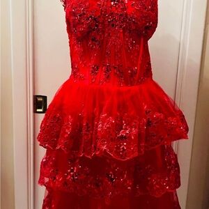 Elegant Red Kids Dress